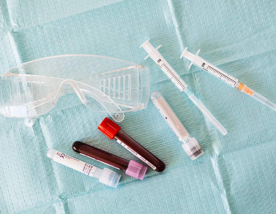 Equipment used during blood tests